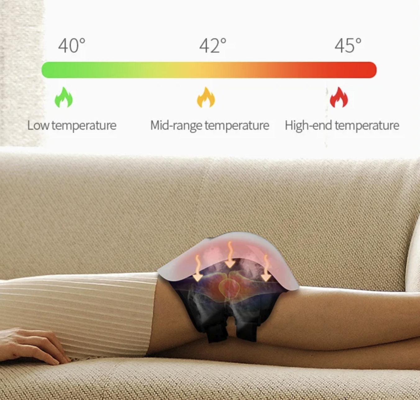 Kne massasje rødlysterapi og vibrasjon